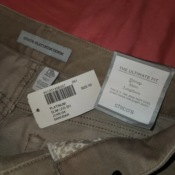 NWT Chicos Khaki Slim Leg Jeans-2 - Picture 5 of 7